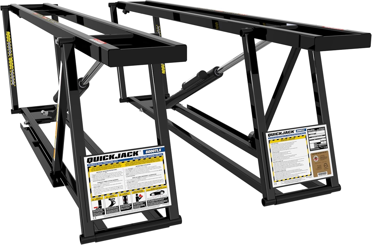 QuickJack Bundle - 6000TLX Portable Car Lift, Includes Pinch Weld Blocks & Wall Hangers, ALI Certified, 110V Power Unit, Truck Lift for Garage & Shop, (6,000 lbs. Capacity)