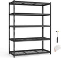 SONGMICS 5-Tier Storage Shelves, Heavy-Duty Garage Shelving, Adjustable Shelving Unit, Steel Shelf, Boltless Assembly, for Garage, Shed, 2,200 lb Load, 24 x 48 x 72 Inches, Ink Black UGLR454B01