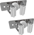 Self Adhesive Broom and Mop Holder Wall Mounted – SUS304 Stainless Steel 2-Slot Organizer with Anti-Slip Rubber Grips, 25lb Load, Adjustable for 0.6–1.4" Handles, Garage Kitchen Bathroom Use, 2 Pack