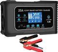 20-Amp Lifepo4 Lithium AGM Gel Smart Battery Charger, 12V/20A 24V/10A Trickle Charger, Maintainer for car Boat Motorcycle, Lawn Mower