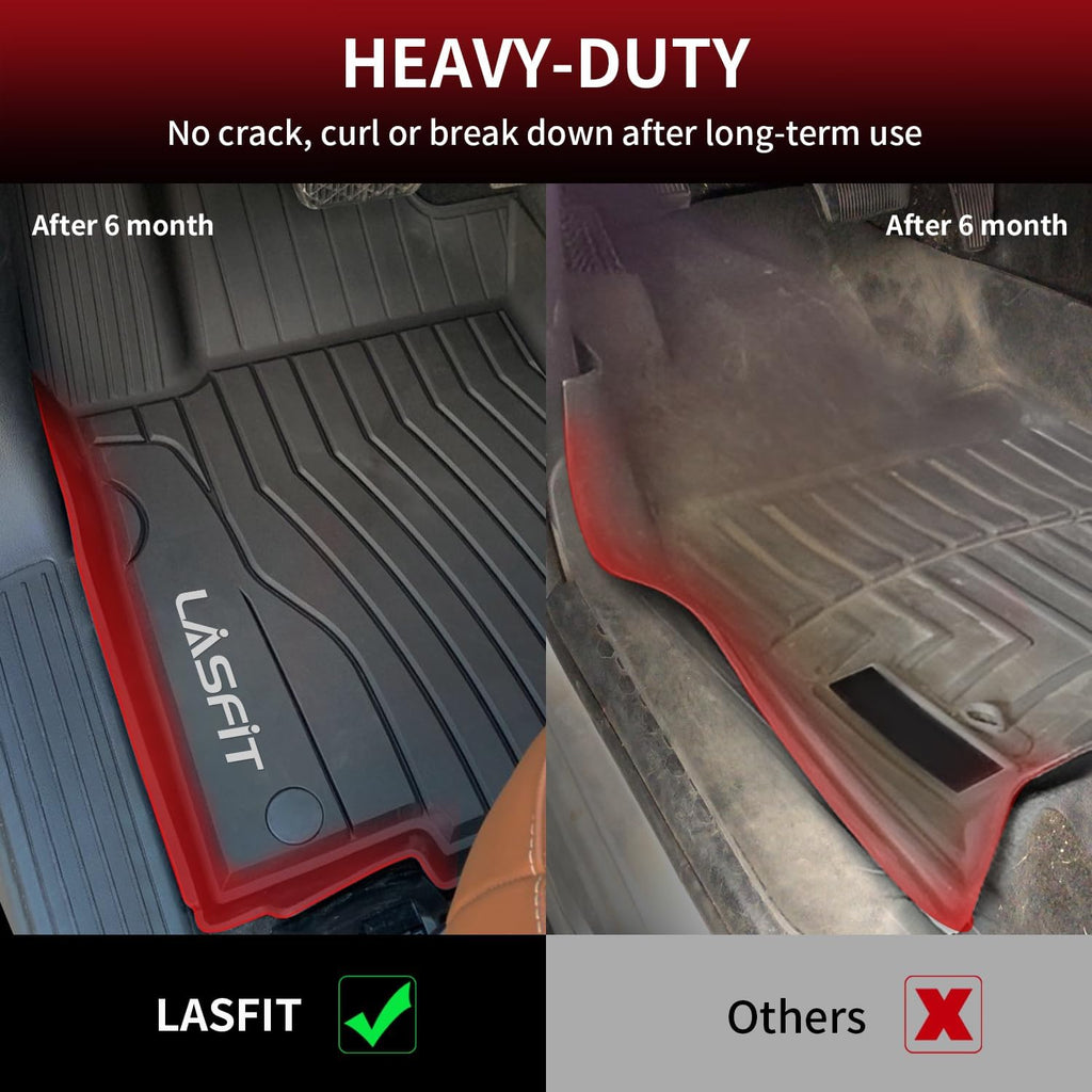 LASFIT Floor Mats for Mercedes Benz GLE 2019 2018 2017 2016 350/400 / 43 AMG / 450 AMG / 550e / 63 AMG / 63 AMG S, Custom Fit All Weather TPE Car Liners for GLE Floor Liners, 1st & 2nd Row,Black