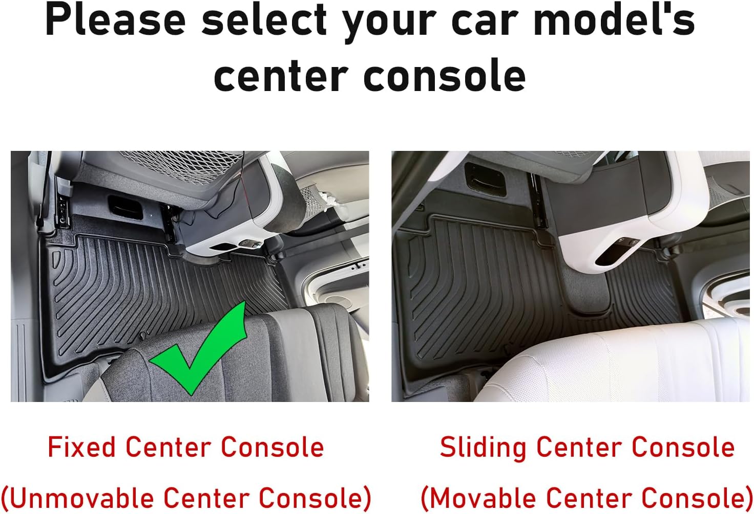 KELCSEECS Floor Mat Custom for 2024 2023 2022 Hyundai Ioniq 5 Unmovable Center Console (Fixed Center Console) All Season Guard for Car Mats TPE Floor Liners Ioniq 5 Accessories Front & Rear Row