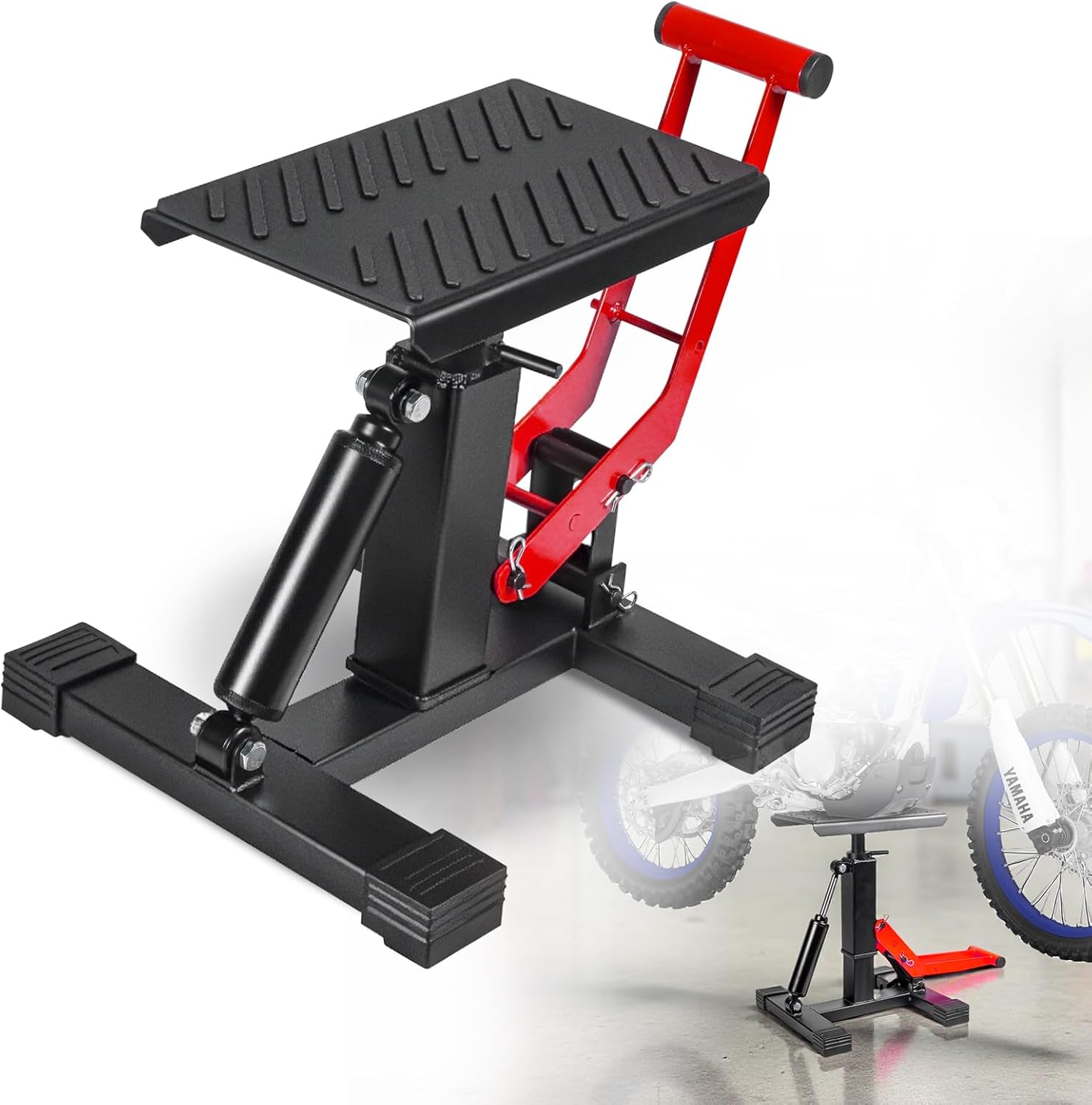 Adjustable Dirt Bike Stand & Powersport Jack 1000LBS Capacity, Heavy Duty Hydraulic Motorcycle Lift Stand & Center Stand for Maintenance, Dirt Bike Accessories for Garage & Shop