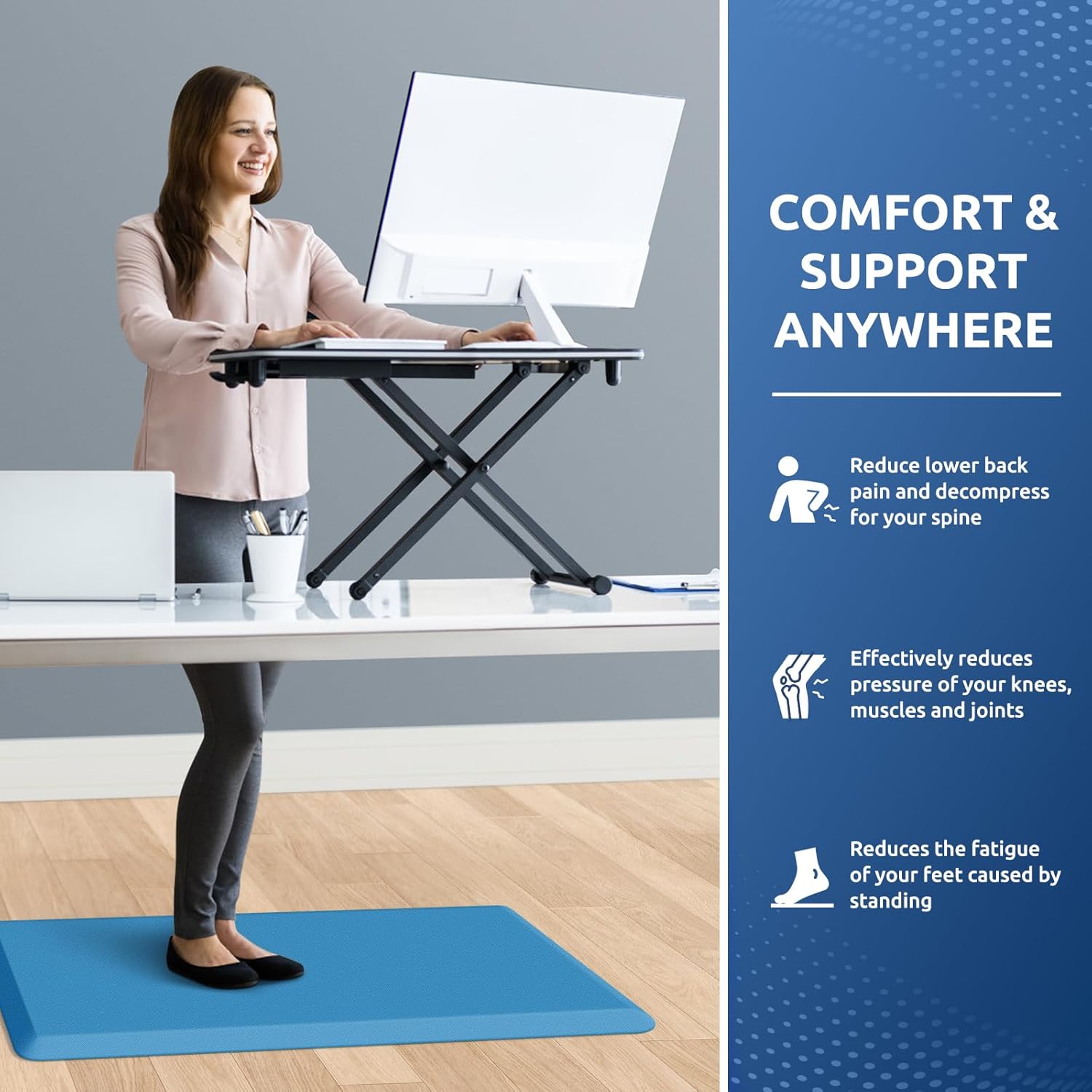 KitchenClouds Kitchen Mat Cushioned Anti Fatigue Rug 20"x32" Waterproof, Non Slip, Standing and Comfort Desk/Floor Mats for House Sink Office (Green)