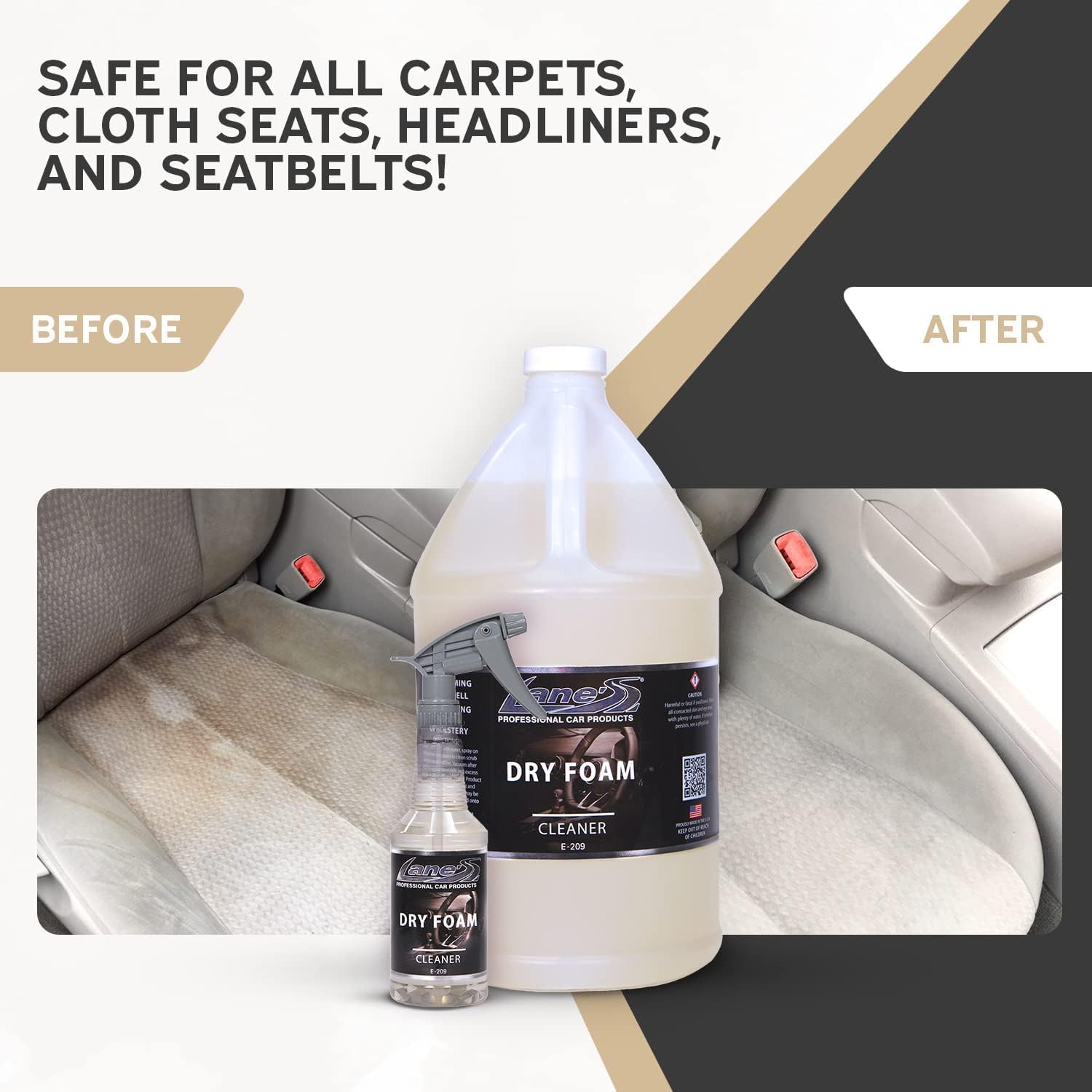 LANE'S Carpet Cleaner Spray- Carpet Cleaner Foam, Removes Odor, Fights Tough Dirt and Stains, Professional Grade Cleaning Spray E-209-16 ounces