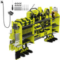 45" Large Power Tool Organizer Wall Mount with Charging Station - 3 Layer Storage Racks with 8 Cordless Drill Holder, 4 Hooks, Heavy Duty Garage Tool Organizer Storage for Workshop Pegboard Basement