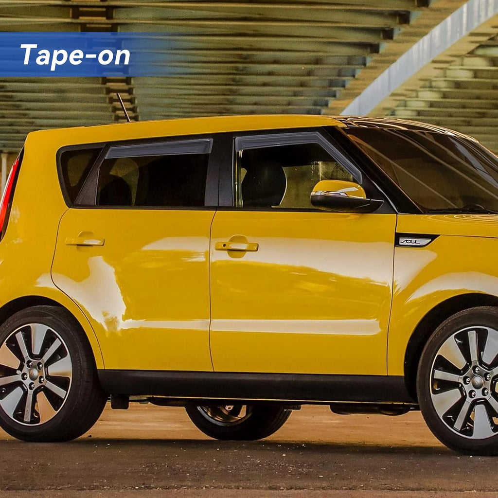 Window Visors Rain Guards Shield for 2009 2010 2011 2012 2013 Kia Soul, Out-Channel Window Vent Wind Deflectors Visors Shades for 09-13 Soul