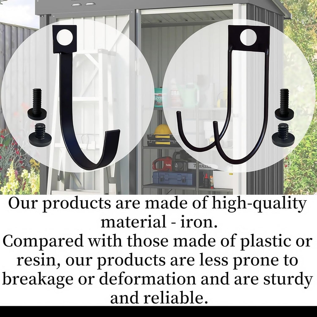 4-Pack Storage Shed Hooks for Suncast,Resin Shelf Accessory Outdoor Sheds Storage,with EZ Bolt Assembly,Replaceable Screws, Reusable,for Suncast Select Outdoor Shed Models