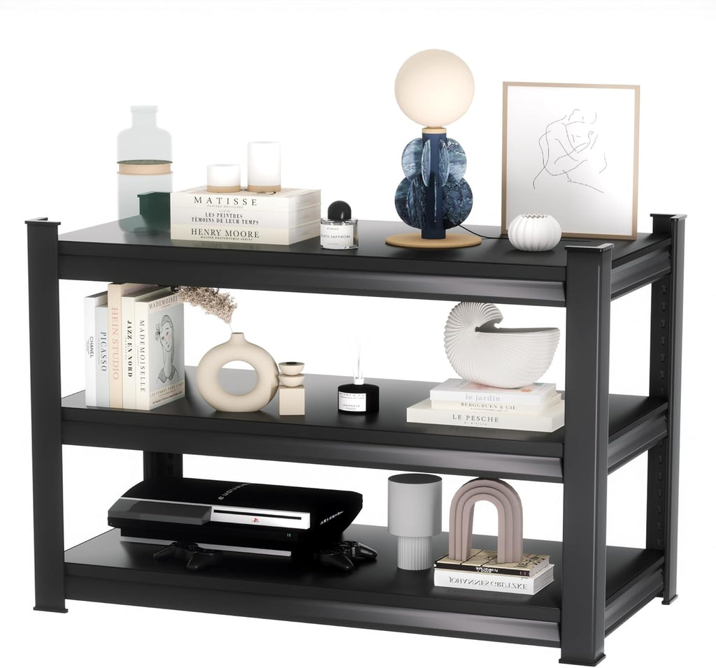 1350LBS Garage Storage Shelves Heavy Duty, 40" W x 16" D x 36" H,3-Tier Garage Shelving Heavy Duty, Industrial Metal Shelving Units for Basement,Fish Tank,Black