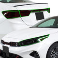 BOGAR TECH DESIGNS Full Headlight Taillight Reflector Sidemarker Head Tail Light Tint Kit Compatible with Kia Forte 2022-2024, Dark Smoke