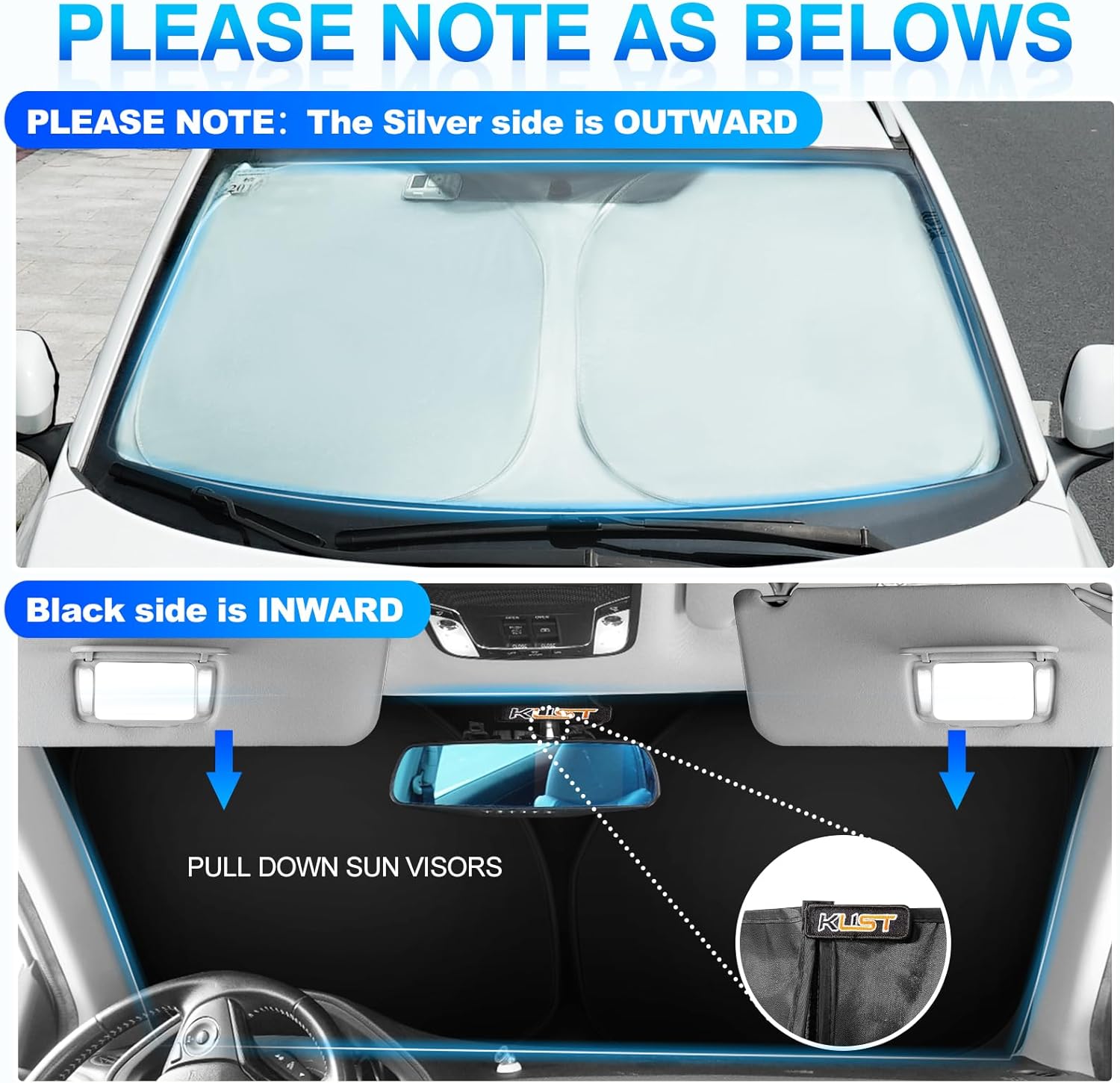 KUST Windshield Sun Shade for Chevrolet Colorado 2023-2025 2026 Custom Fit Sunshade Foldable Sun Visor Protector Blocks UV Rays Keep Car Cooler