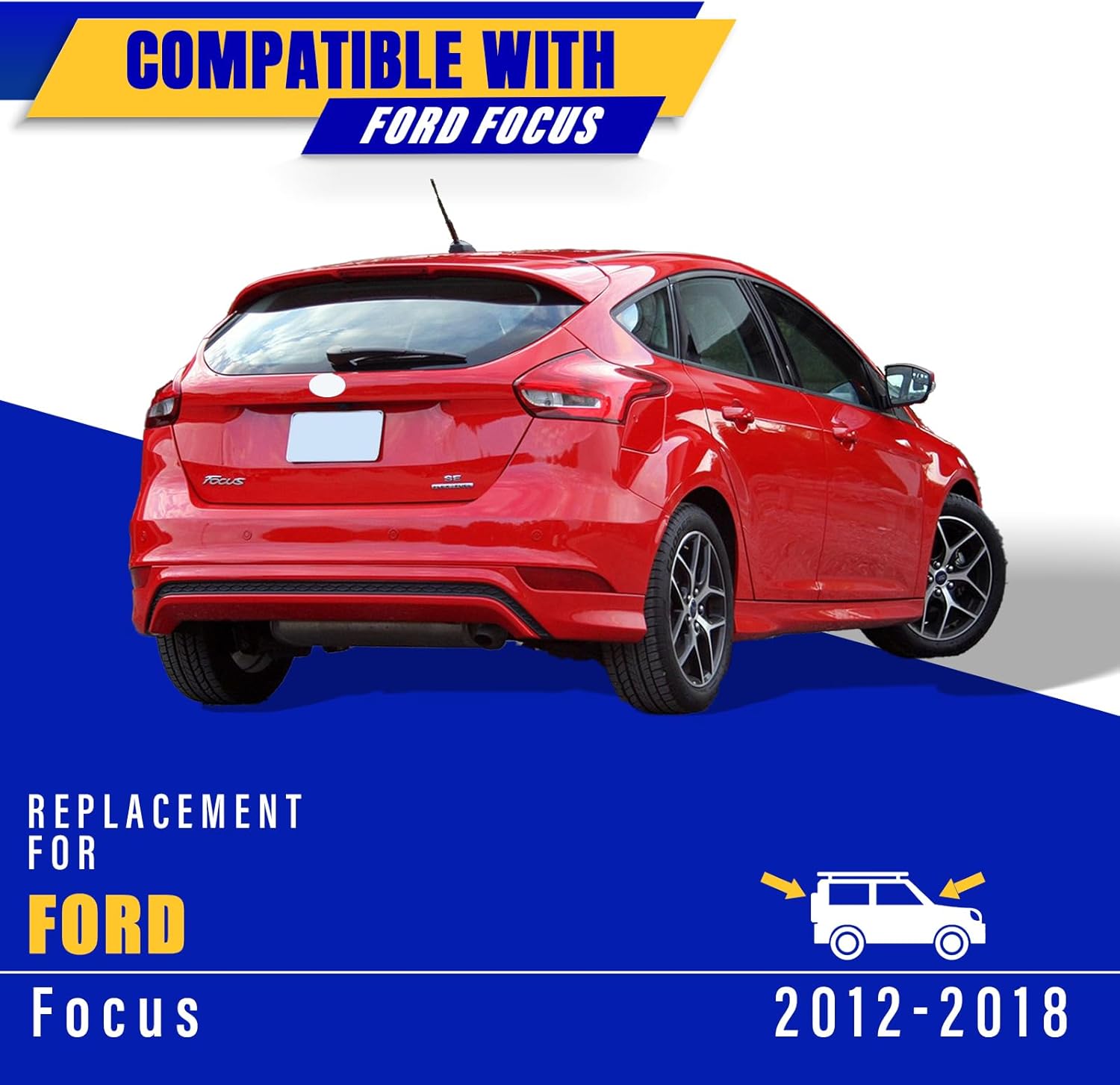 3 wipers Replacement for 2012-2018 Ford Focus, Windshield Wiper Blades Original Equipment Replacement - 28"/28"/12" (Set of 3) Pinch Tap