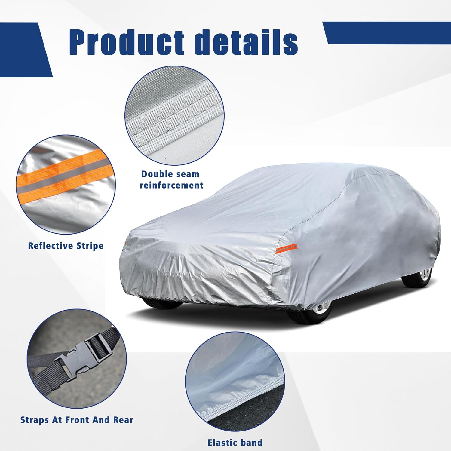 Kayme 6 Layers Car Cover Custom Fit for BMW Z3 (1997-2003) Waterproof All Weather for Automobiles, Outdoor Full Cover Rain Sun UV Protection.Silver