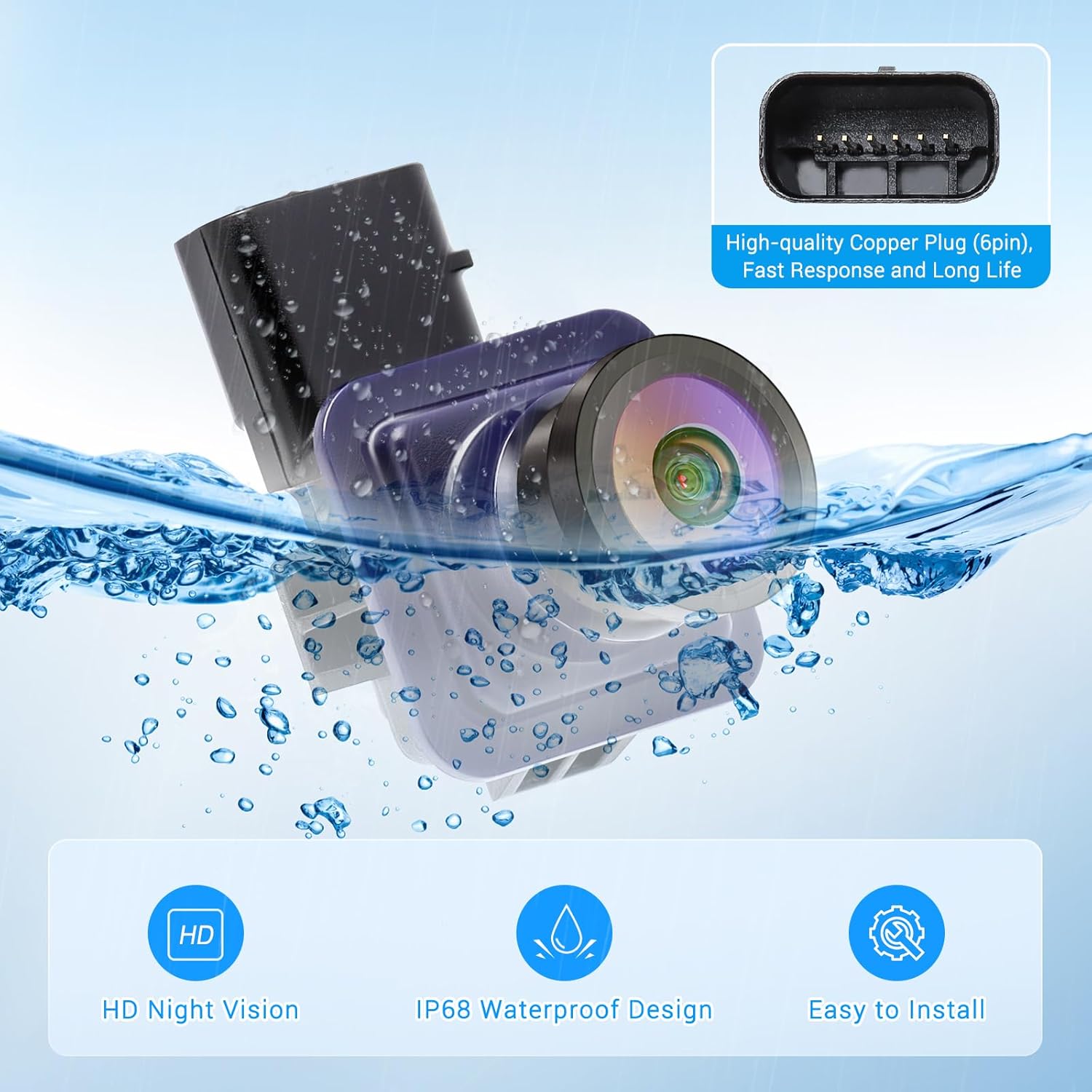 Rear View Backup Camera Compatible with Ford Escape 2014 2015 2016 Parking Assist Camera 170°Ultra Wide Angle HD Night Vision Waterproof Escape Accessories Reverse Camera EJ5Z-19G490-A GJ5T19G490AD