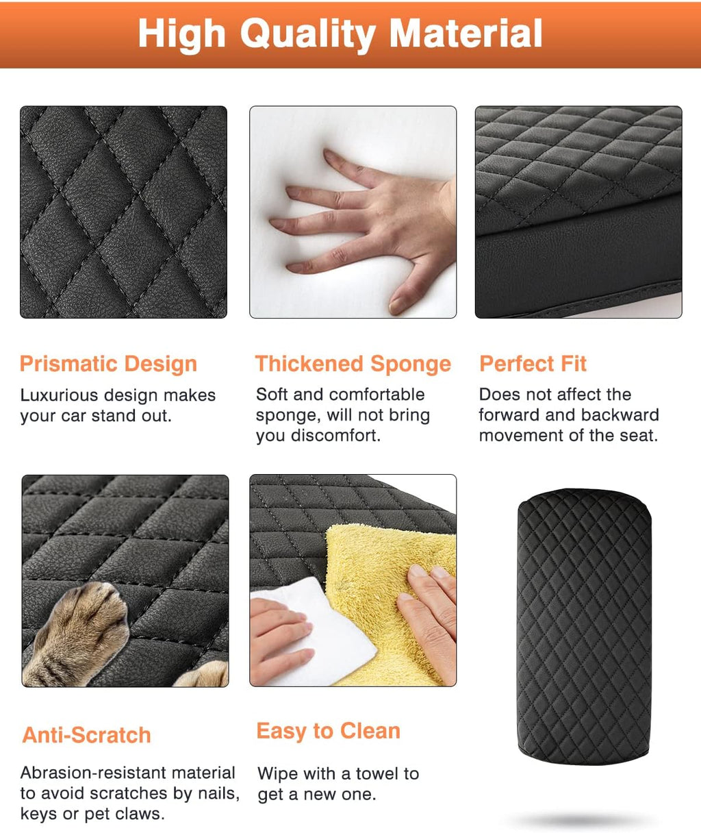 Shademax BMW X3 Center Console Cover, Armrest Cover Cushion Pad for BMW X3 Accessories 2024 2023-2018, PU Leather Armrest Seat Box Protector BMW X3 Middle Console Cover Anti-Scratch Black