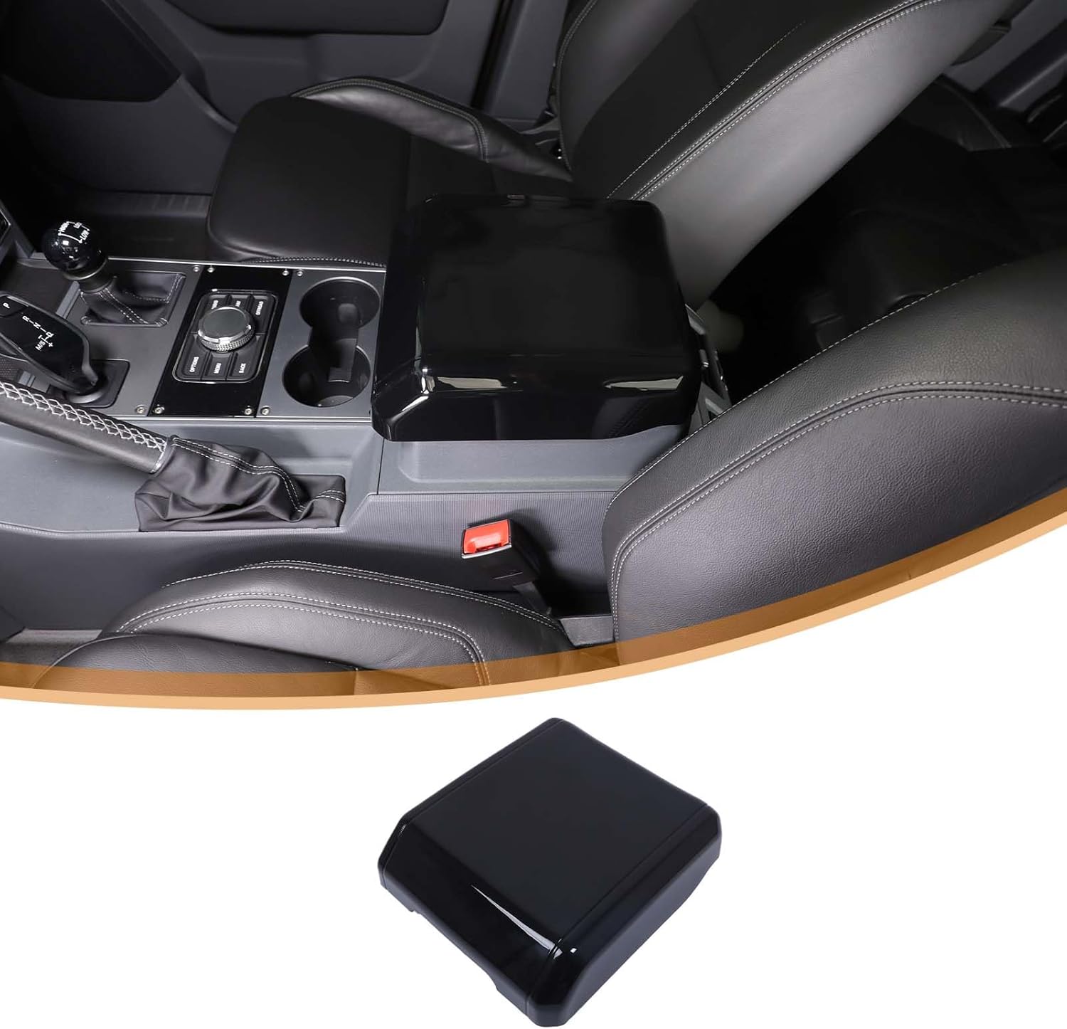 Armrest Box Cover Center Console Pad Compatible with INEOS Grenadier 2020-2025, Auto Armrest Cover, Fashionable and Beautiful, Waterproof Car Center Console Armrest Cover (Glossy Black)