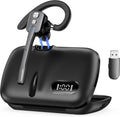 Bluetooth Headset, Wireless Bluetooth Earpiece with Dual-Mic & Noise Canceling, Single Ear Headset with Mute for Business, Remote Work, V5.3 Hand-Free headset for iOS Android Cell Phone (Gray)