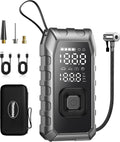 Portable Air Compressor for Tires - (12000mAh 180PSI), Dual Cylinder 5X Faster Cordless Air Pump, PD65 Quick Charge, LED Display, Digital Air Pump for Car Tires, Tire Gauge for Car, Bike, Motorcycle