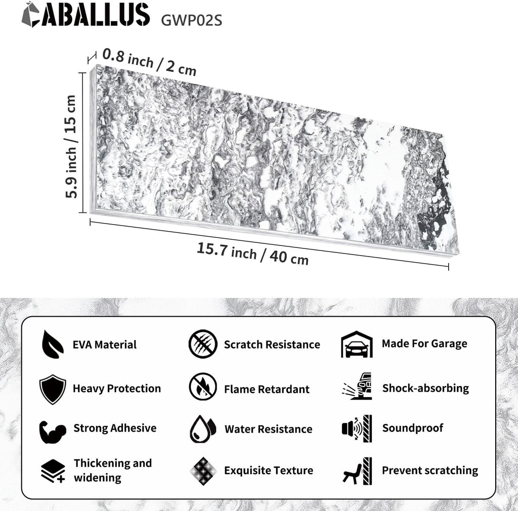 GWP02S Marble Grain Garage Wall Protector Car Door Protectors, Parking Stopper for Garage, Tool-Free, Designed in Germany (2-Pack Marble Grain)
