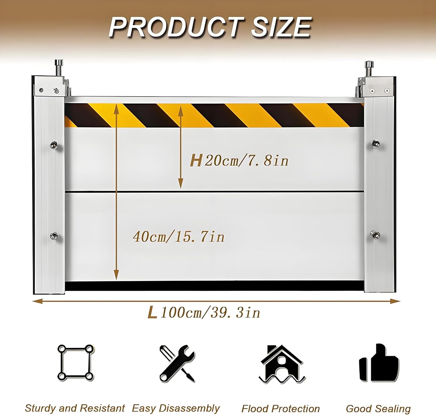Flood Barriers for Home Exterior,Aluminum Alloy Outdoor Garage Doors Water Barriers for Flooding(H47.2Inch,L8.5FT)