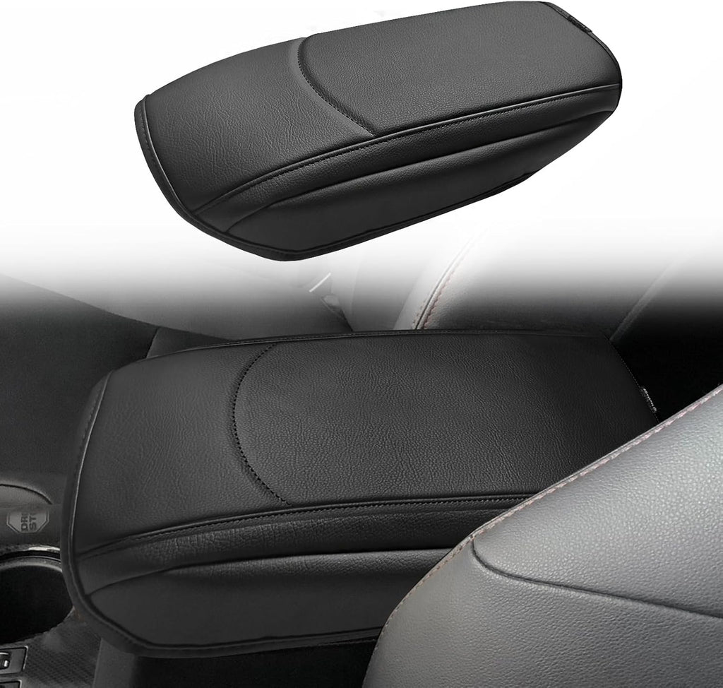 Muslogy Center Console Armrest Cover Compatible with Toyota 4Runner 2010-2024 Comfort Armrest Pad Arm Rest Cushion Vegan Leather Protector Regular Thick