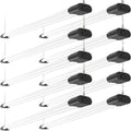 Ensenior 10 Pack Linkable Led Shop Light 4ft for Garage, 4400 High Lumens, 36W Equivalent 280W, 5000K Daylight, 48 Inch Utility shop led lights, Surface or Hanging Mount Fixtures, Black, ETL Certified
