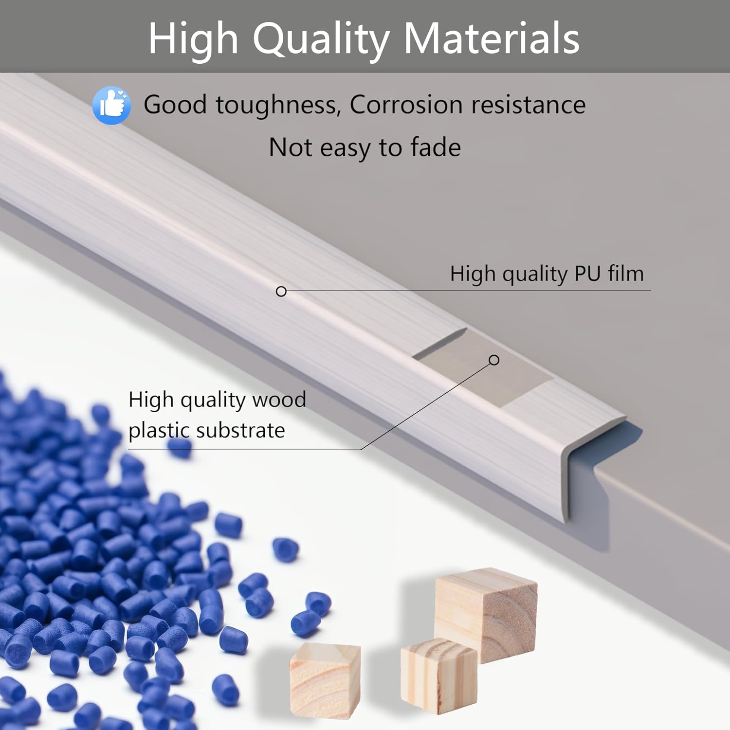 6 Pcs 49" Wall Corner Protector Trim, White Wood Grain Edge Strip for Door and Window Frames Mirror Trim Backsplash Tile Edge (White)