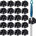 20 Pcs Magnetic Mop Broom Holder Movable Magnetic Broom Holder Rack, Anti Slip Wall Mounted Utility for Cleaning Tools, Garage, Kitchen, Laundry, Garden (Black)
