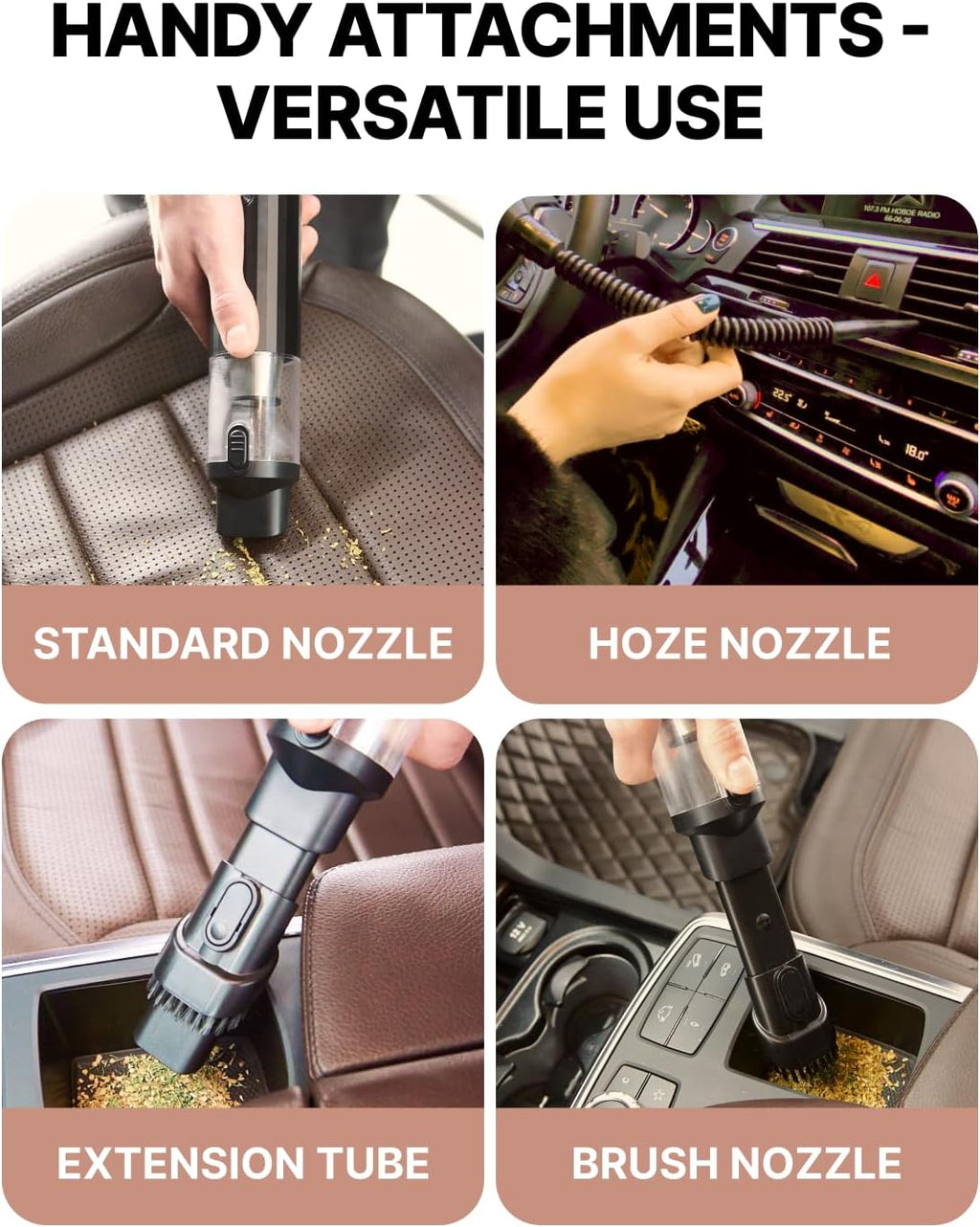 Portable Car Vacuum Cleaner (Hard Black)