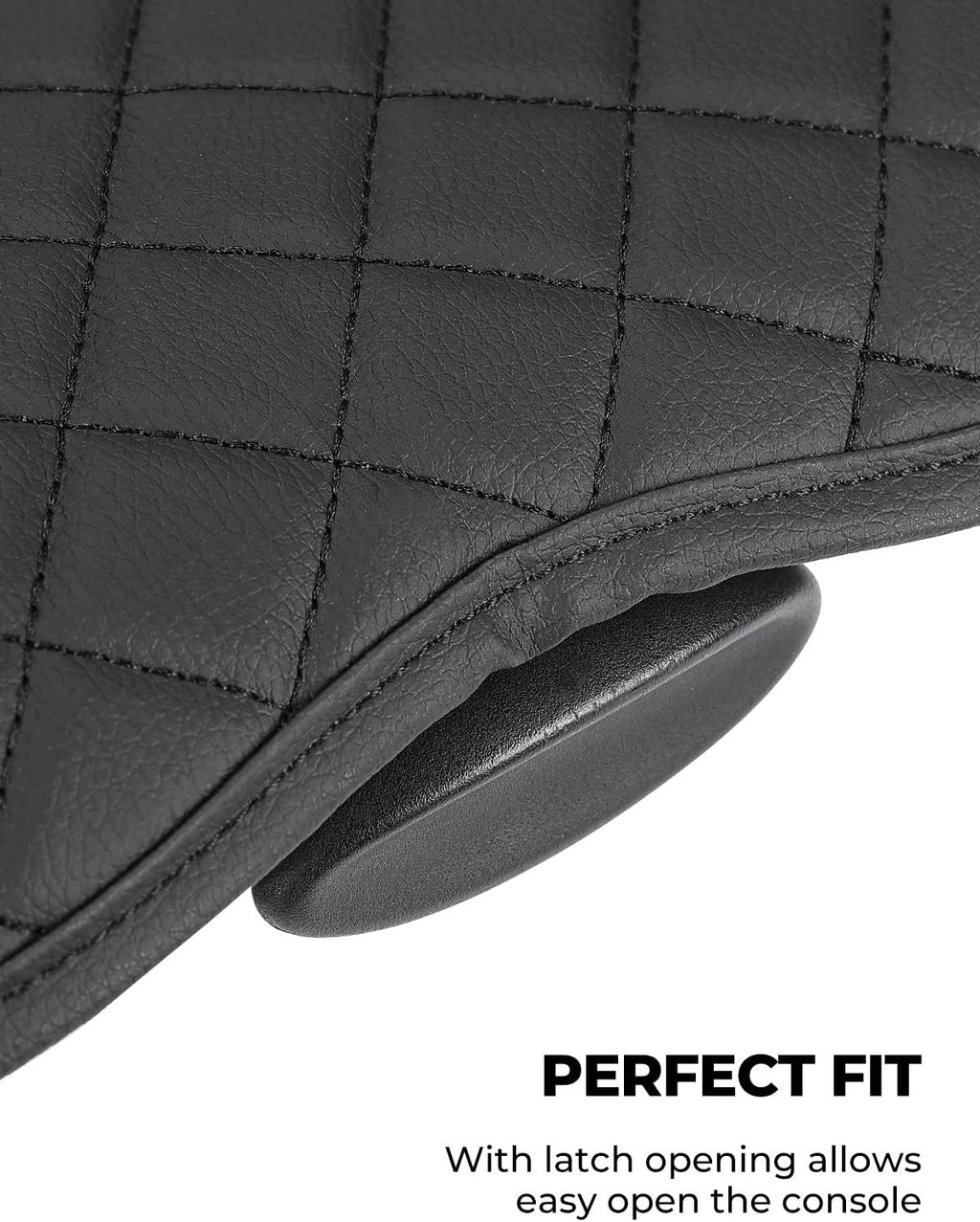 ISSYAUTO Center Console Cover Compatible with 2002-2012 Ram 1500 2500 3500 Jump Seat Console, Armrest lid Cover Leather Arm Rest Covering for Car, Well-Make Durable Middle Console Cover