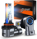 SEALIGHT 9006 Fog Bulbs, 10X Ultra-Bright 50,000LM HB4 1:1 Mini Size with 14000RPM Cooling Fan, Plug-N-Play, Pack of 2