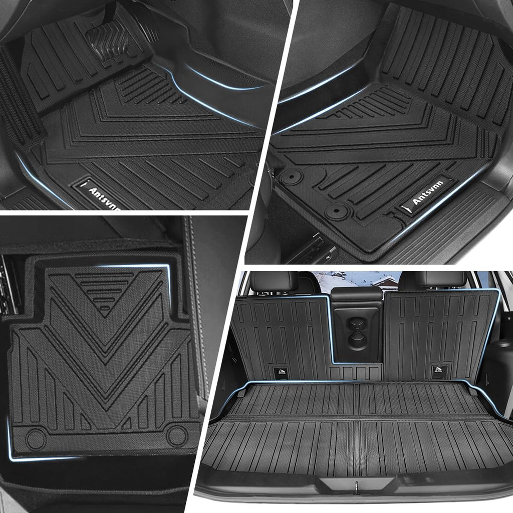 Fit for 2020-2014 Nissan Rogue Floor Mat Backrest Mat Cargo Liner, All-Weather Rear Floor Trunk Liner Cargo Liner Protector Fit for Nissan Rogue Accessories 2020 2019 2018 2017-2014(Full Set)