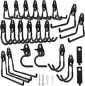 Garage Hook Heavy Duty Wall Storage Hangers, 22 Pack Garage Storage Hooks Steel Tool Black for Ladders, Ropes, Garden Tools