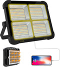 Portable LED Work Solar Light 100W 16500mAh 10000 LM with Stepless Brightness Job Site Battery Rechargeable LED Floor Light for Emergency Worklight for Hurricane (Black)