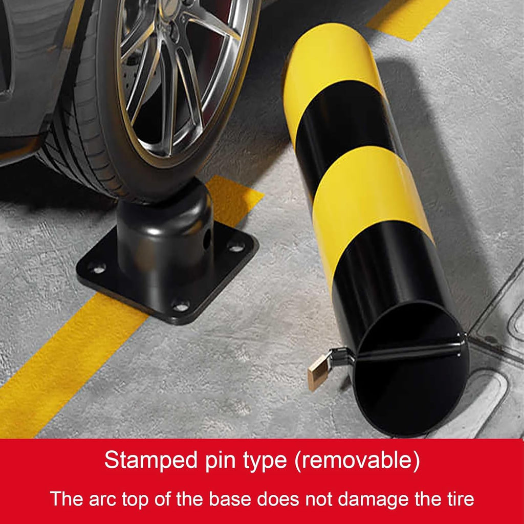 Steel Safety Bollard Post, with Lock Bollard Post Removable Security Posts, Parking Bollards, Parking Barriers Concrete, Powder Coat, for Parking Lot, Driveway and Sidewalk(Black (2pcs),75cm/29.5in)