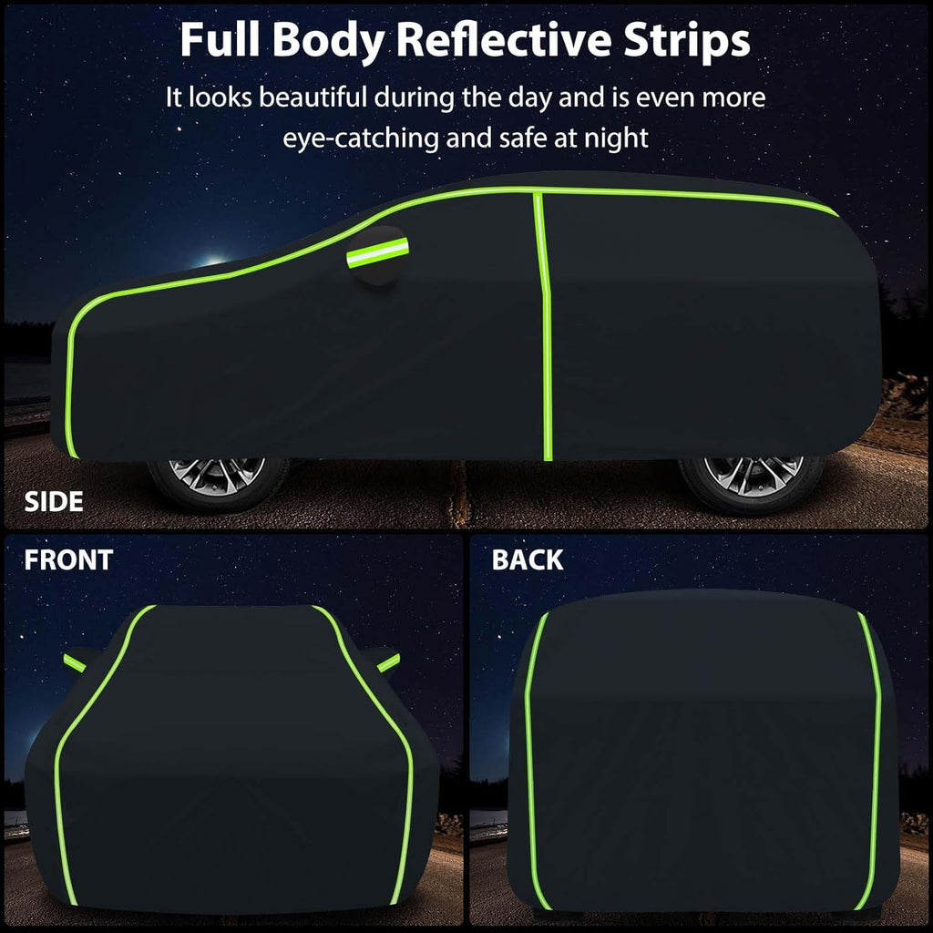 Car Cover for 2008-2024 Mercedes Benz C-Class C300 C350 C400 C450 C63 AMG,PEVA Full Car Cover –Adding Cotton Protection, All-Weather UV, Dust, Snow Protection with Door Zipper