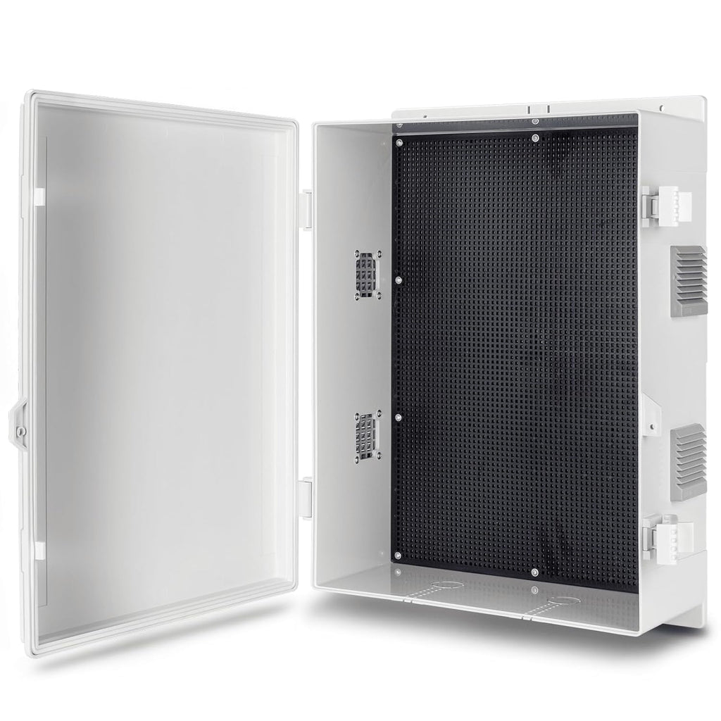 Outdoor Electrical Junction Box, ABS Water Resistant Enclosure with Internal Mounting Panel & Hinged Cover (18.1" H* 12.6" L* 6.3" W)