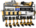 Wall Mount Power Tool Organizer, 4 Layer 8 Drill Hangers Storage Rack, Tool Organizers and Storage for Garage, Workshop, Pegboard, Shed - 33 inch