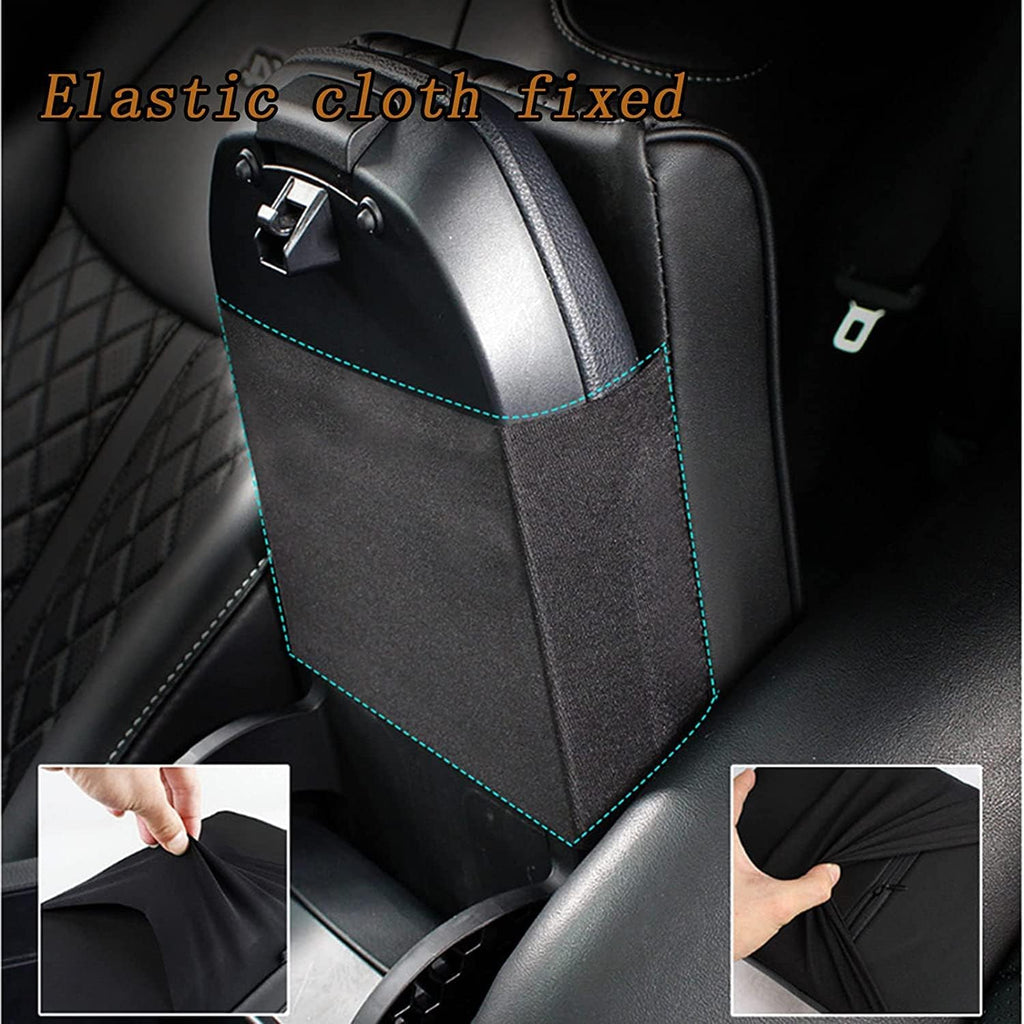 Car Center Console Cover, Memory Foam Car Armrest Cushion, Black Auto Arm Rest Pad, Leather Arm Rest Covering Car, Hand Rest Pillow for SUV/Truck/Vehicle (Black)
