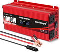 1000W Car Power Inverter DC 12V to 110V/120V AC Converter with LCD Display 2 AC Outlets 3.0A USB and Type-C Car Charger Adapter for Car Home Laptop Truck