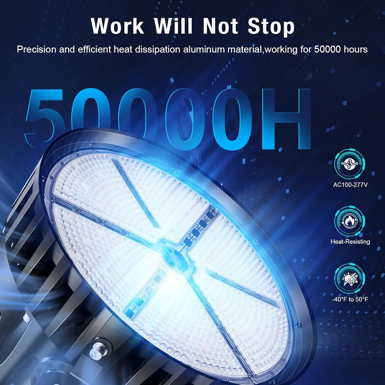 Stadium Lights Outdoor LED, 600W Heavy-Duty Sport Court Floodlight Super Bright Commercial Arena Light Daylight IP66 10KV Waterproof Round for High Mast Ideal Large Field Lighting