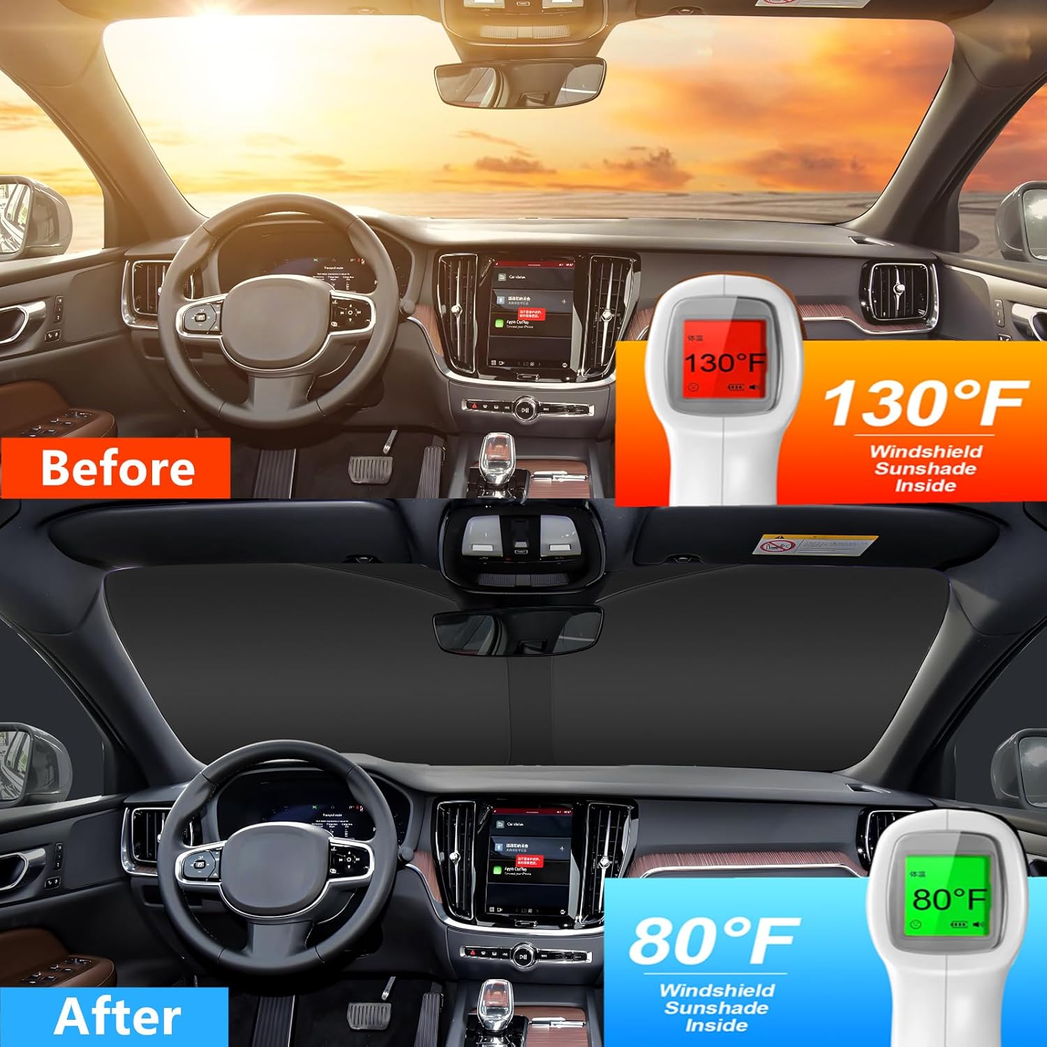 Windshield Sun Shade for kia Sorento 2021-2025 4-Layer Front Window Shade Custom Sun Visor 240T Shade Blocks UV Keep Your Car Cooler