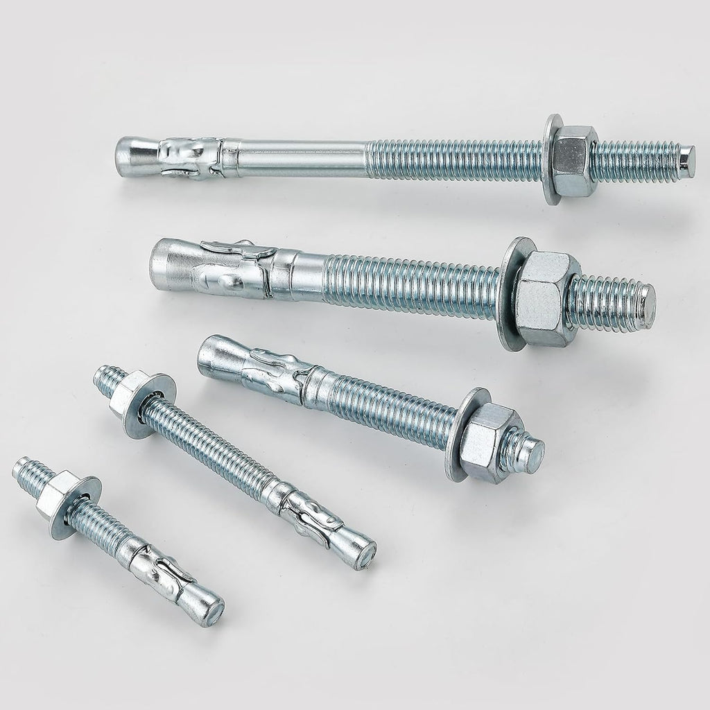 1/4x1-3/4" 50Pcs Inch Standard Fasteners for Heavy-Duty Zinc Wedge Anchors for Cement and Concrete