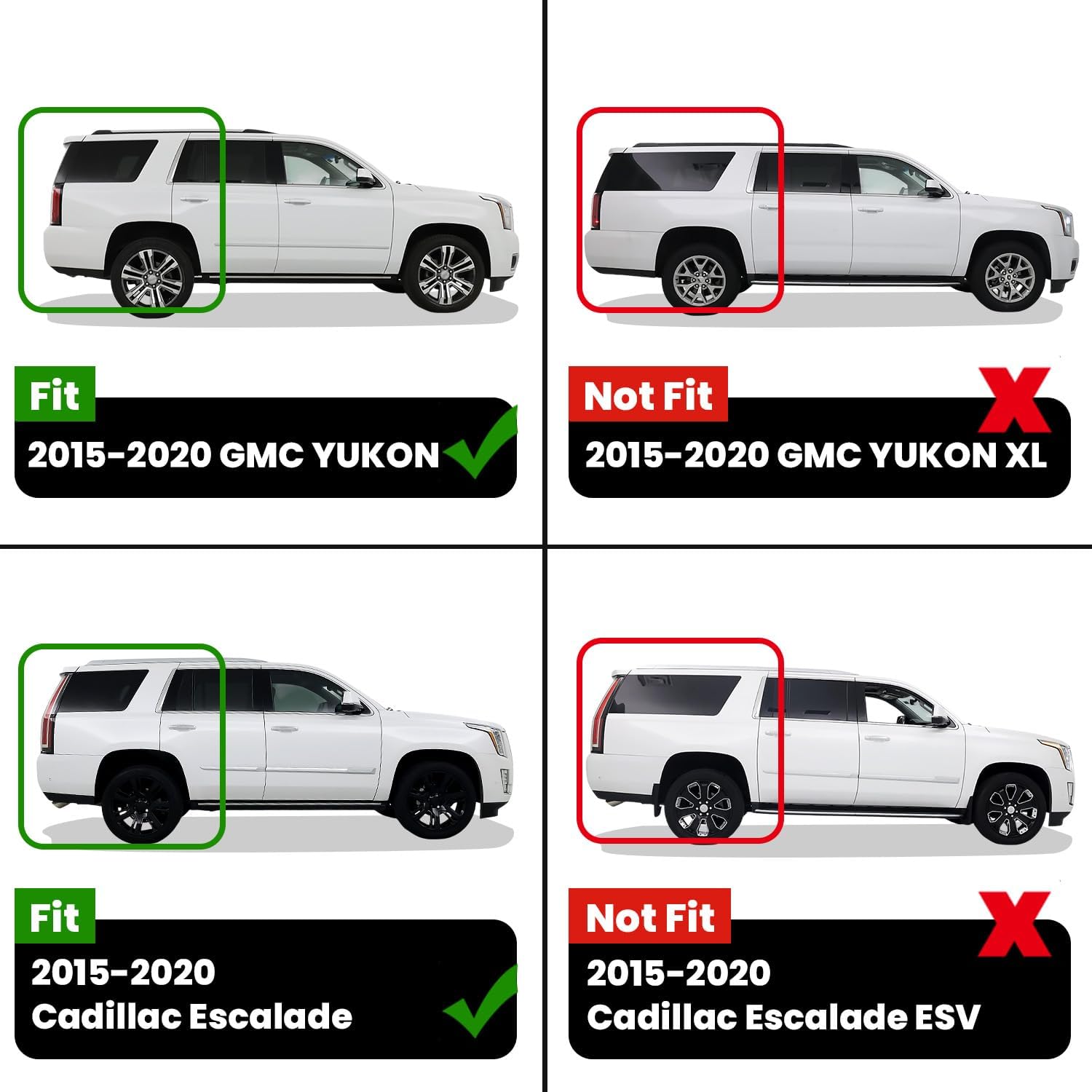 LASFIT Floor Mats & Cargo Liner 2015-2020 & Only 7/8 Seats (Not for 9 Seats) for Chevrolet Chevy Tahoe/GMC Yukon(Only Yukon, Not Fit Yukon XL)/Cadillac Escalade(Only Escalade, Not Fit Escalade ESV)