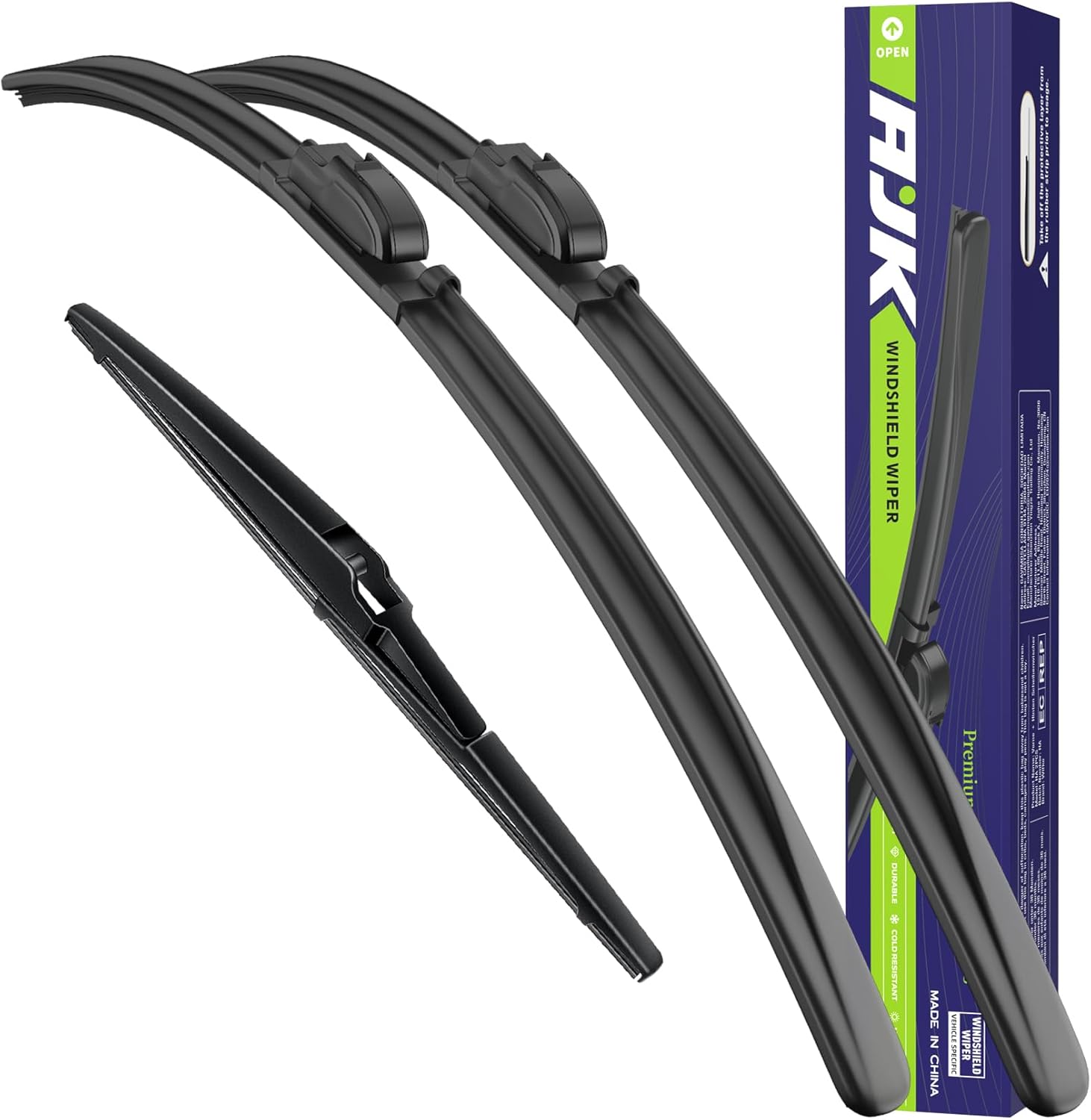 AJK Wiper Blades for Hyundai Kona 2018 2019 2020 2021 2022 2023, 2 Piece All Weather OEM Quality Automotive Replacement Windshield Wiper Blades for My Car