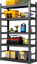 TOPKEY Metal Storage Shelf Garage Storage Shelves, Heavy Duty 5-Tier Utility Shelves for Garage, Kitchen, Warehouse, Adjustable Basement Storage Rack, Load 2500LBS, 72" H x 47.2" W x 23.6" D