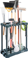 VEVOR Garden Tool Organizer, 10 Slots, Yard Tool Tower Rack for Garage Organization and Storage, Hold Long-Handled Tool/Rake/Broom/Shovel, PP Garden Tool Stand Holder Organizer for Yard, Shed, Outdoor