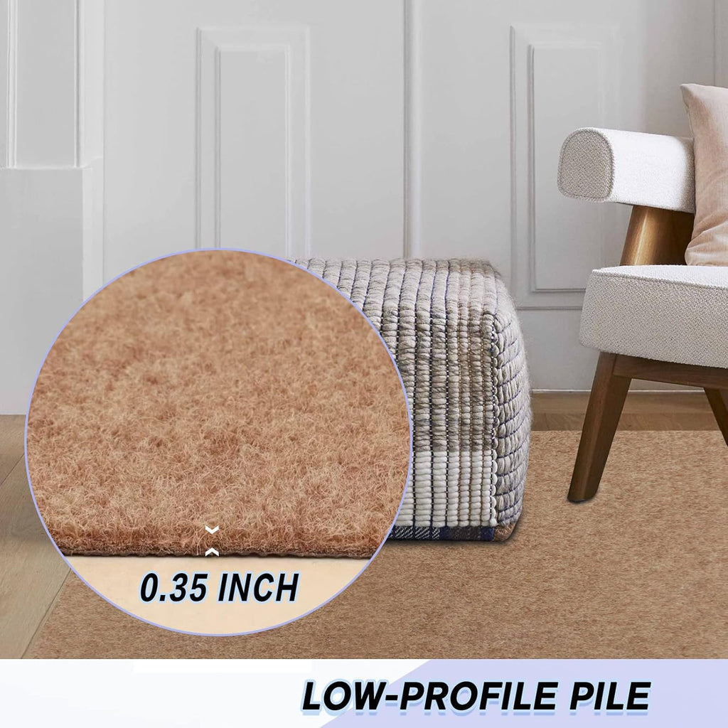 Custom Size Backed Non-Slip Area Rugs Runner, Easy Clean, Waterproof Runner Rugs for Hallway Entryway, Kitchen, Laundry, 4FT x 52FT, Beige