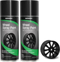 NADAMOO Aluminum Wheel Spray Paint, Car Rim Aerosol Paint for Recolor and Protection of Metal Surface, Semi-gloss Black, 2 Cans, 13 Oz Per Can