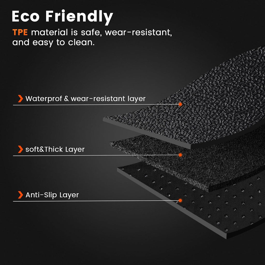 KMF Custom Fit Floor Mats for Nissan Kicks 2025 2026 S/SV/SR Accessories, Kicks Mat All Weather TPE Waterproof Car Floor Liners Front & Rear 2 Row, 3D Protection Anti-Slip Deep Grooves Car SUV Mats